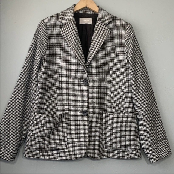 NWOT Everlane Gray Plaid Wool Blazer - Size 12‎ - Picture 2 of 11